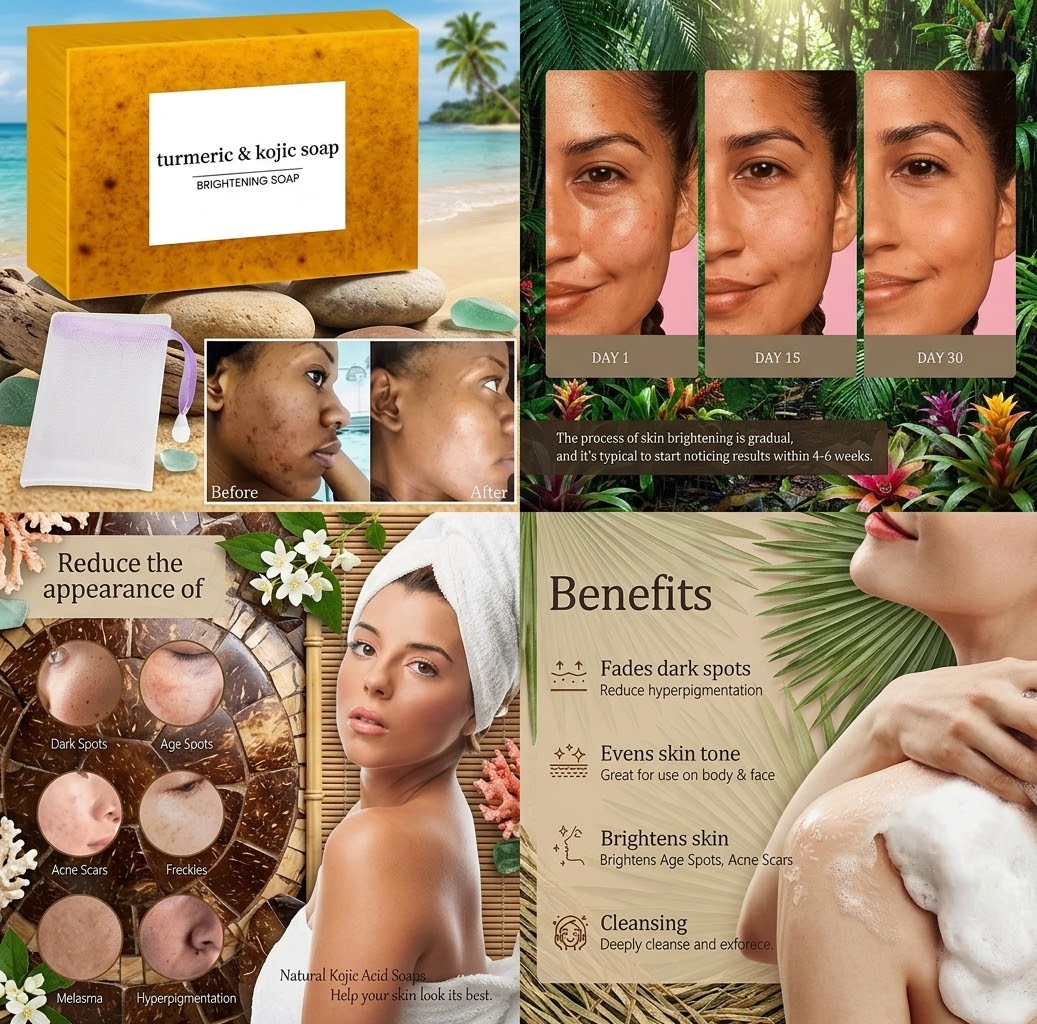 Brightening Turmeric & Kojic Acid Cleansing
Bar!!!